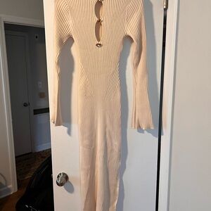Future Collective Ribbed Long Sleeve Midi Dress